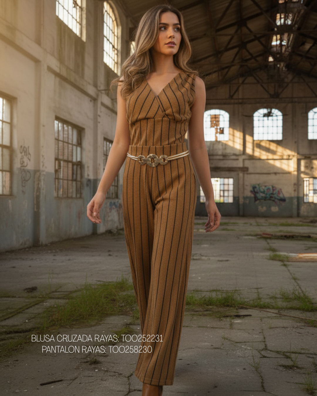 Blusa textura cruzada rayas