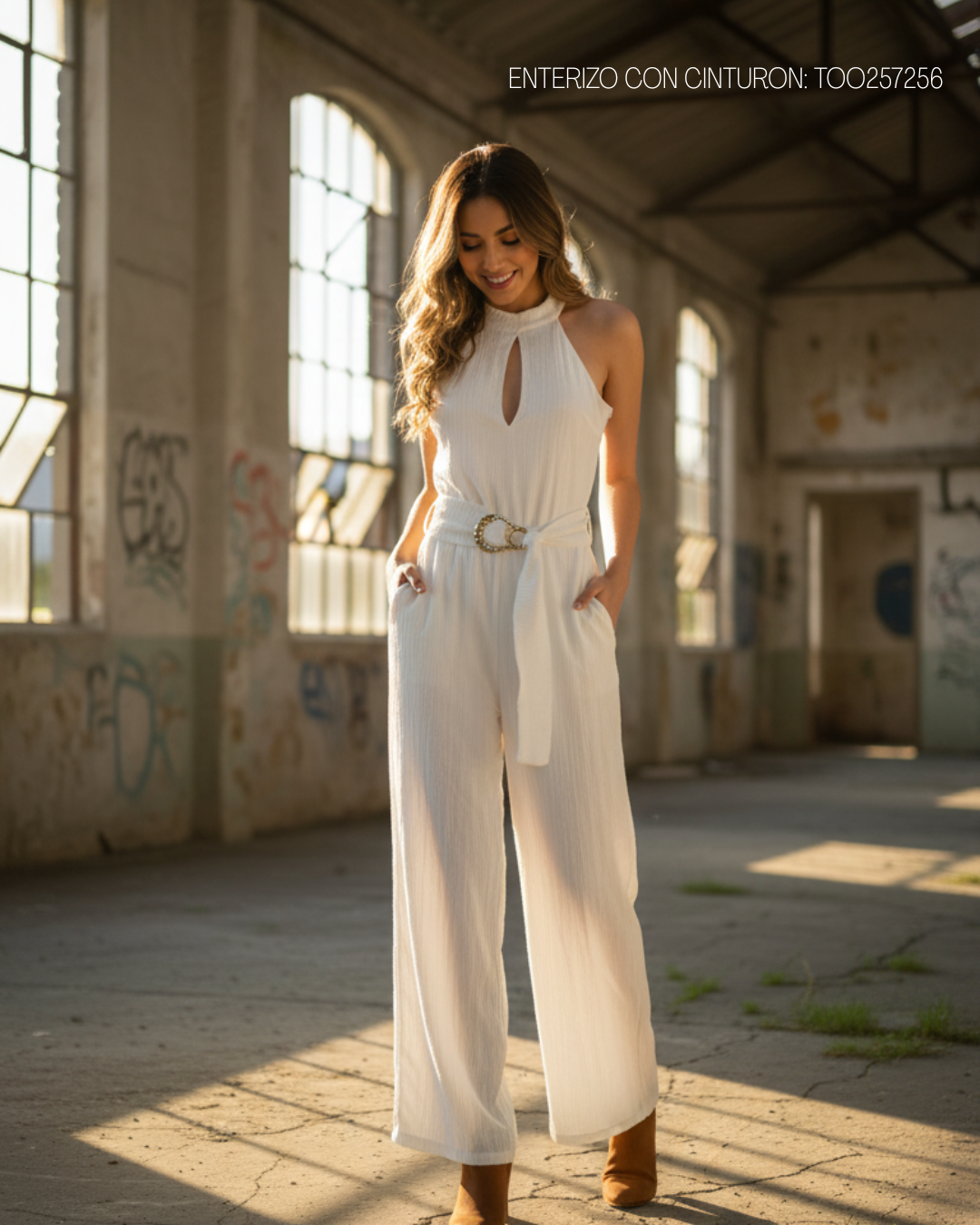 ENTERIZO HALTER CON CINTURON
