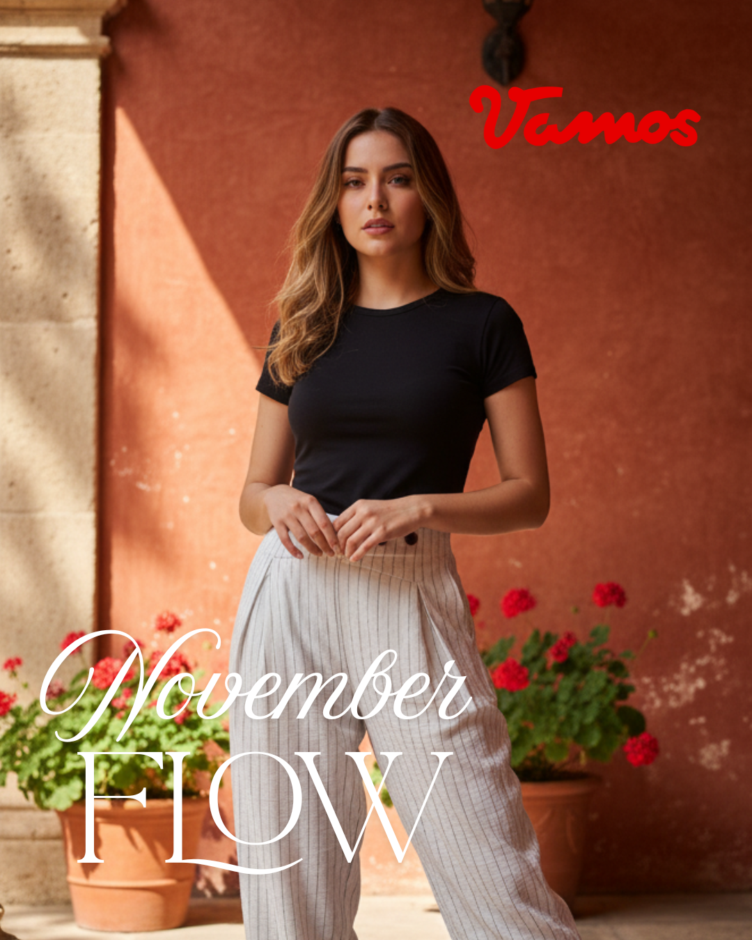 Pantalon en rayas 3 botones