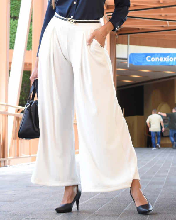 PANTALON PALAZZO TEJIDO ACANALADO