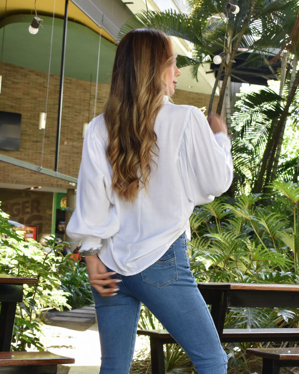 BLUSA MANGA 3/4 MARIPOSA RECOGIDA