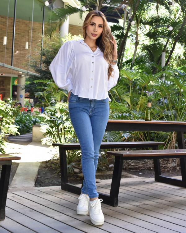 BLUSA MANGA 3/4 MARIPOSA RECOGIDA