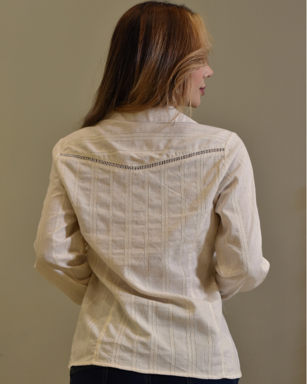 BLUSA M/L ESCALERILLA BOLSILLOS